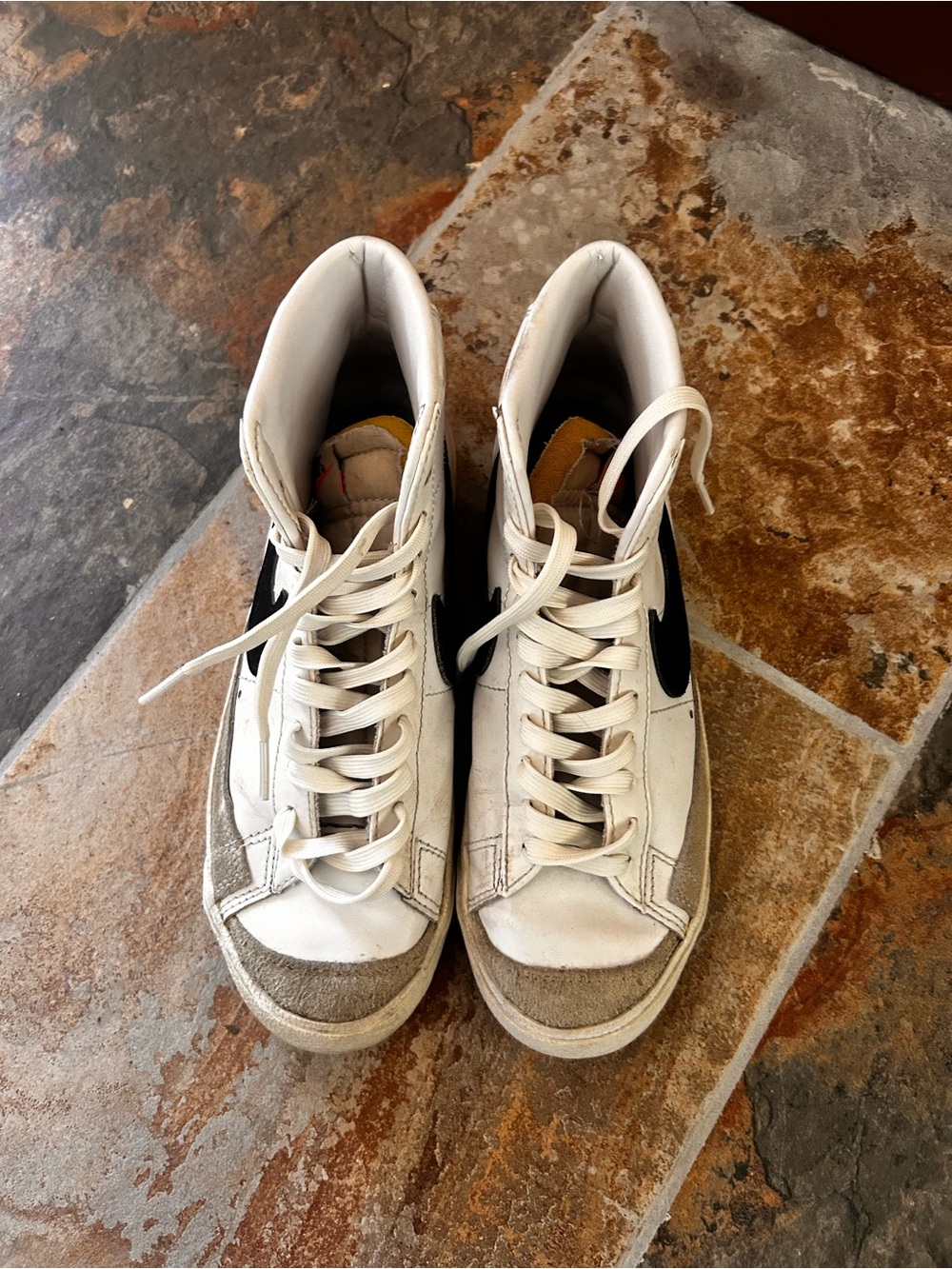 Nike Blazer Mid ‘77 White Black Leather High Top Sneakers Women’s Size 8 - Picture 2 of 9